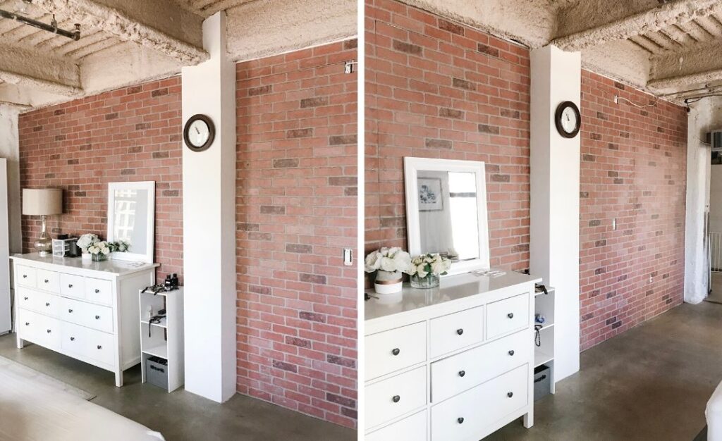 DIY faux brick wall