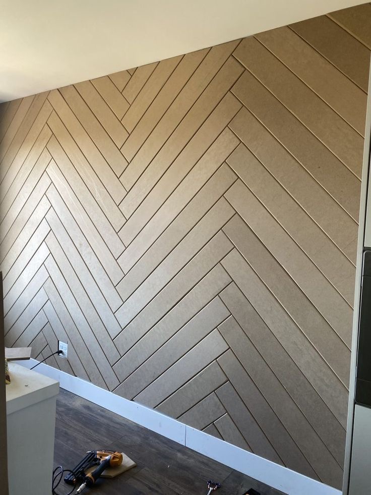 Herringbone panels accent wall ideas